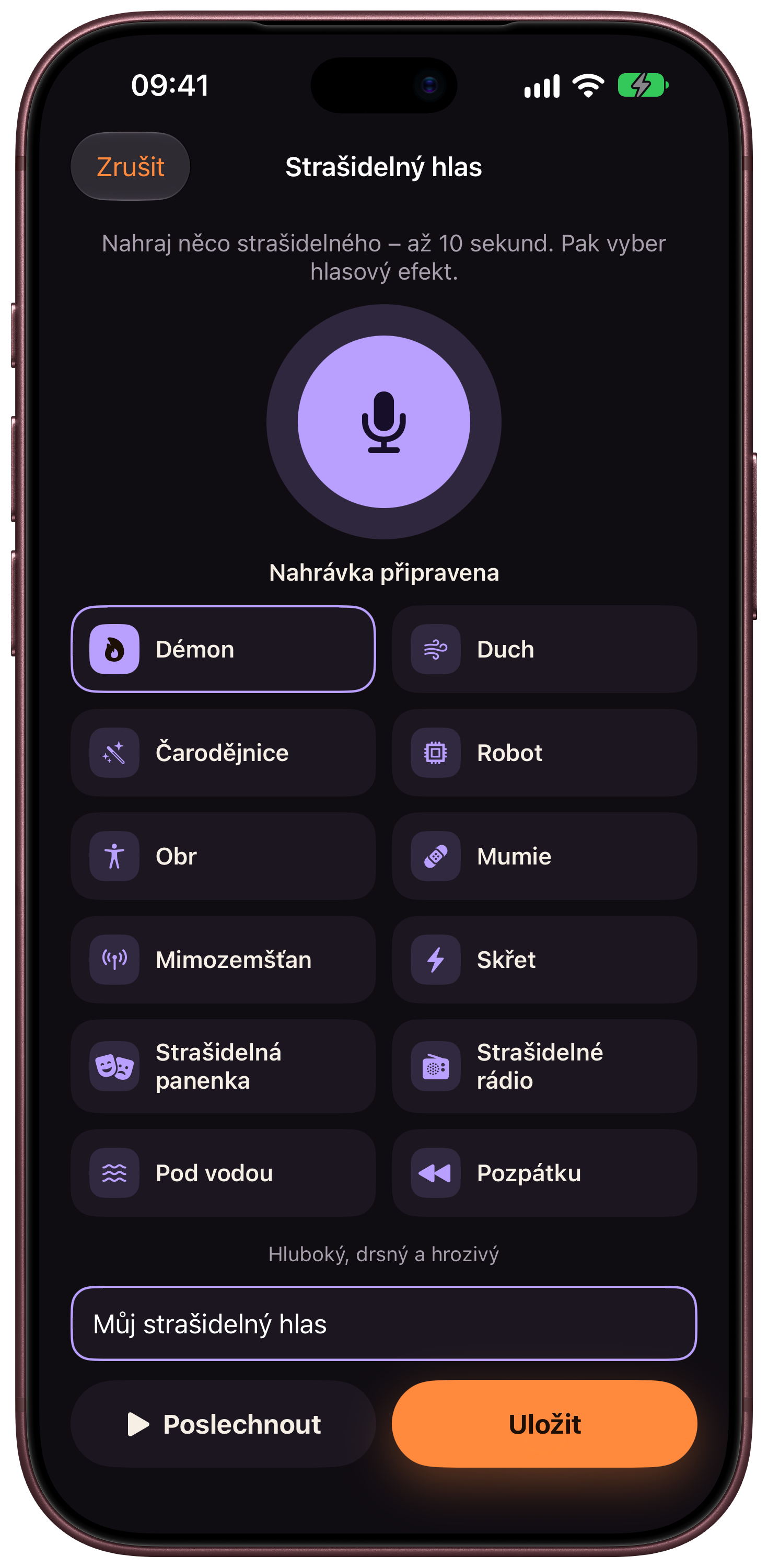 Scarebulum · Váš hlas · iPhone