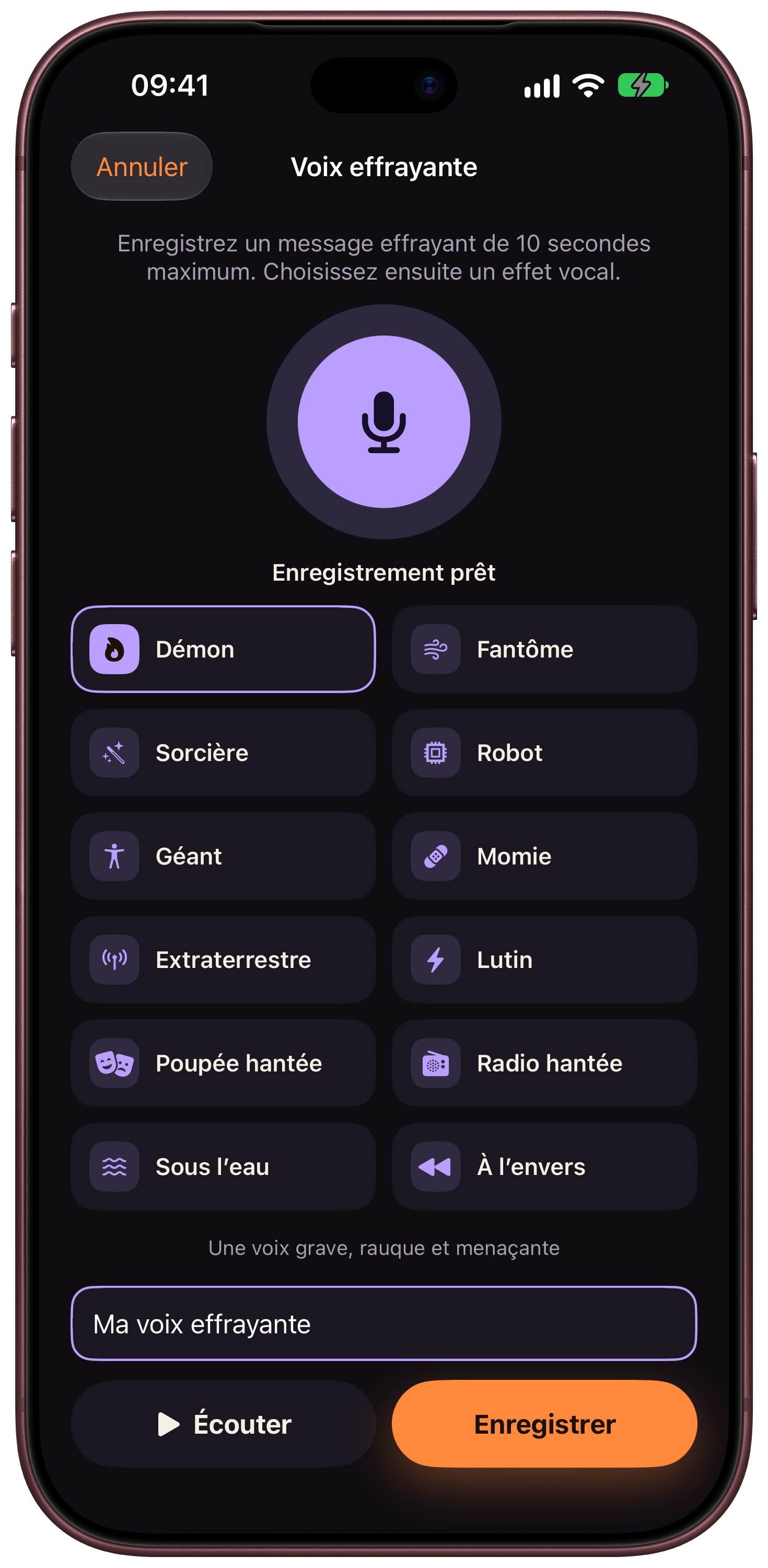Scarebulum · Votre voix · iPhone
