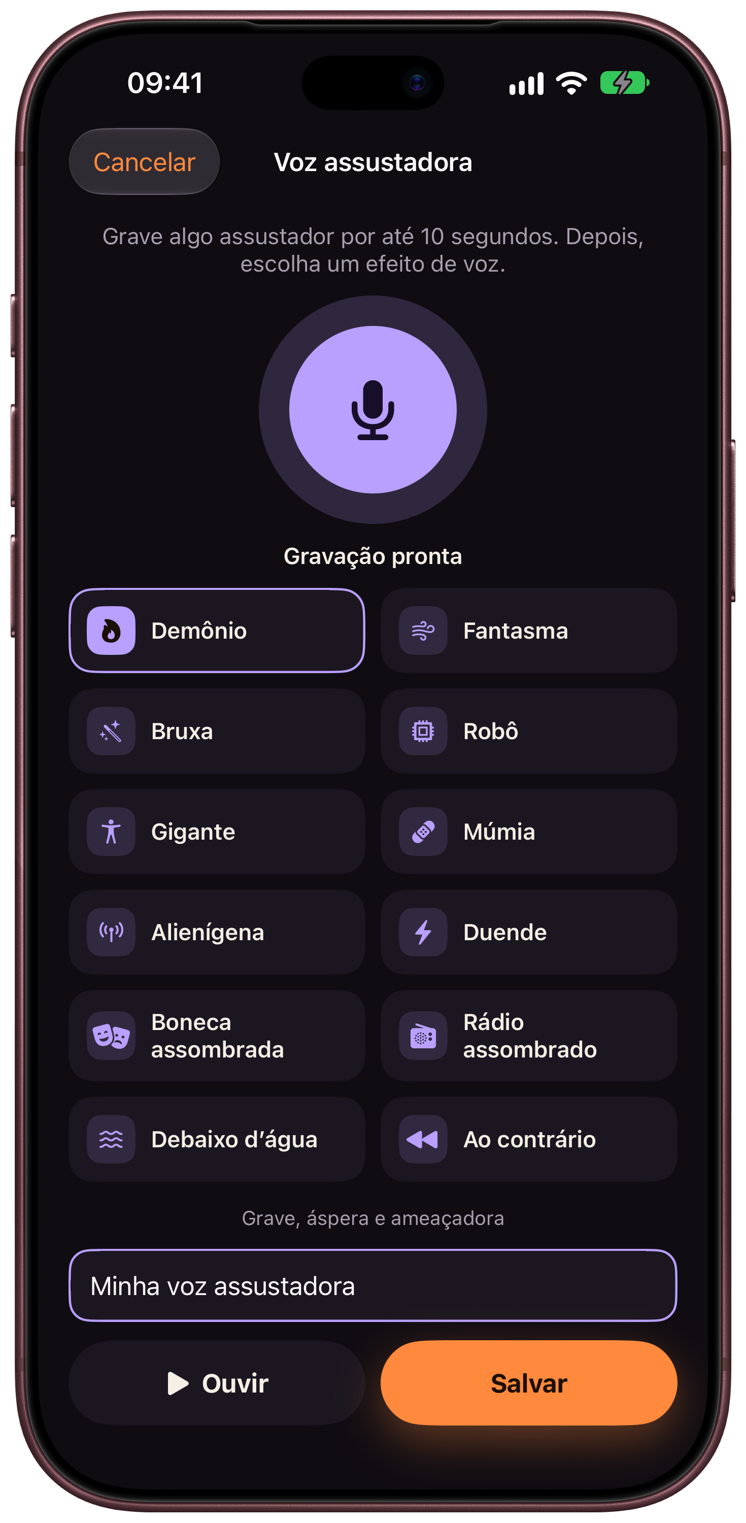 Scarebulum · Sua voz · iPhone