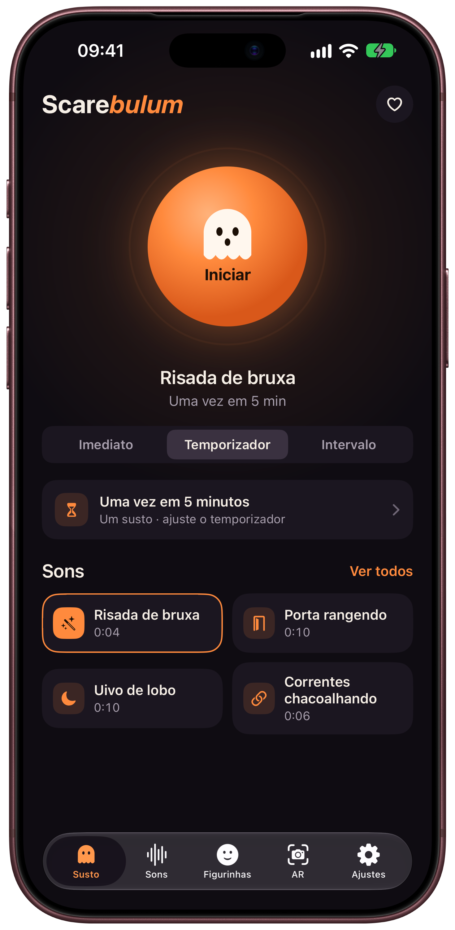Scarebulum · Sons e timers · iPhone